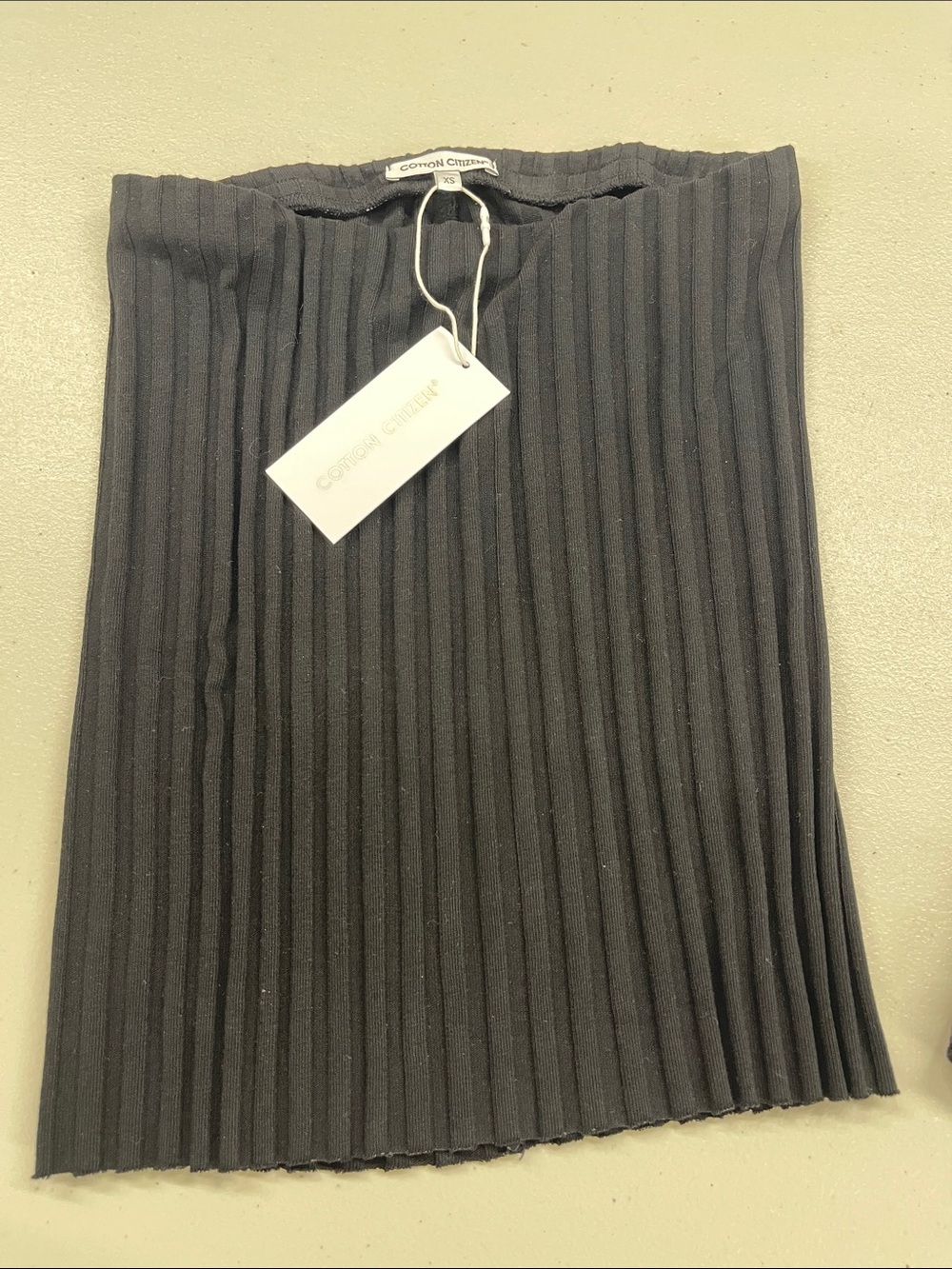 Cotton Citizen Capri Black Ribbed Pleated Midi Skirt NWT